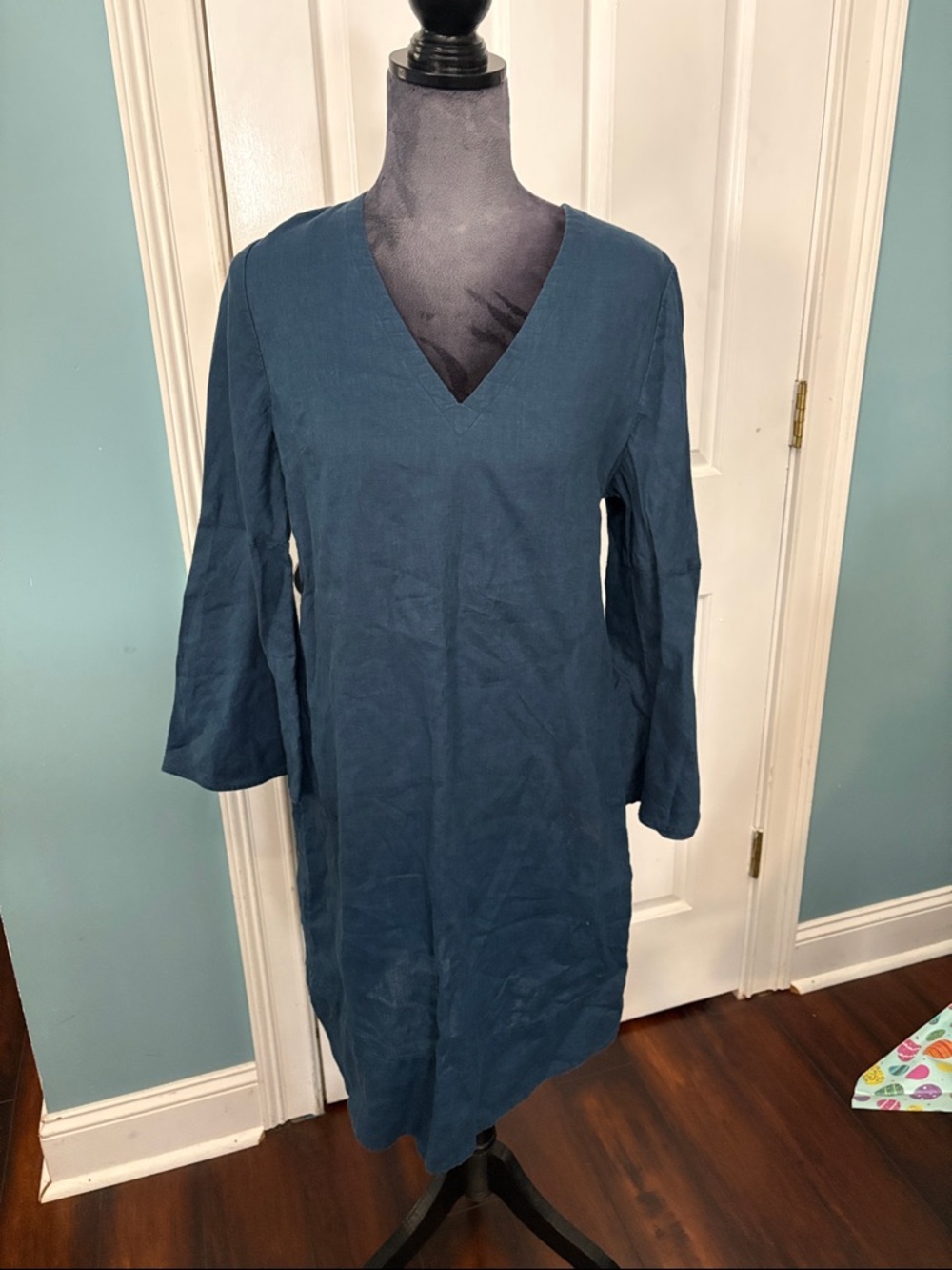 Soft Surroundings Deep Teal V-Neck Shift Dress